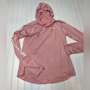 UNDER ARMOUR WOMEN UA VELOCITY WORDMARK HOODIE SHIRT Pink Small 1097